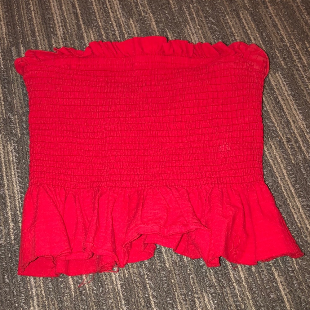 cotton candy la red tube top with flare bottom